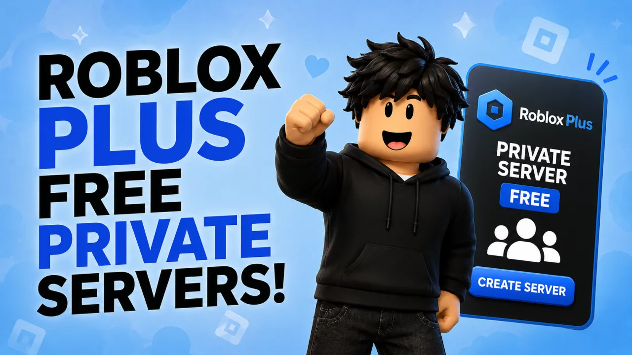 Roblox Plus free private servers 2026 guide with private Roblox server interface